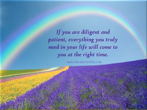 If you are diligent and patient, everything you truly need in your ...