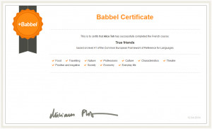 Here's the certificate of the first module: True Friends.