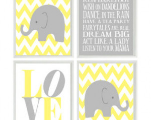 Art Chevron Print Baby Monogram Yellow Pink Nursery Quote