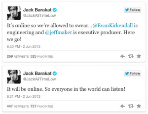 Alex Gaskarth and Jack Barakat Tweets