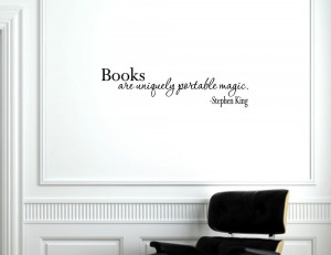 Books are uniquely portable magic - Vinyl wall decals quotes sayings ...