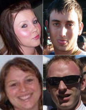Harbour crash victims ... (from top left, clockwise) Stacey Wright ...