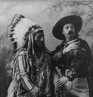 ... in “savage” Indian make-up in Buffalo Bill’s Wild West shows