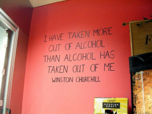 alcohol, churchill, miller, miller genuine draft, quote, red, wall ...