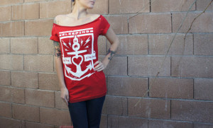 Olivia Paige -Diy Sleeping with sirens tattoo anchor heart lace top ...