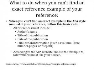 Can't find your exact reference in the APA style manual? Here's what ...
