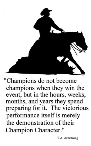 Horse-Champions Reining Horse Quote-Horse wall decal-Large 28 x 43 ...