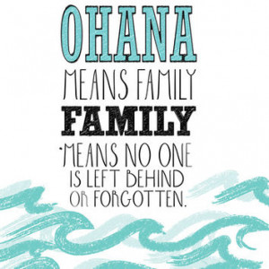 ohana means family lilo and stitch disney stretched canvas by