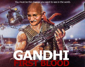 Representation of Gandhi from the pro-gun blog Everyday No Days Off ...