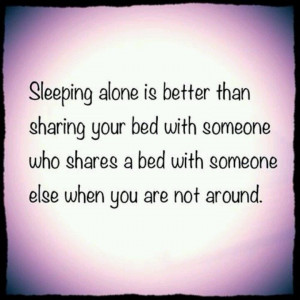 Sleeping alone
