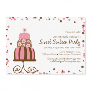 Birthday Invitation Templates | Pink Cake