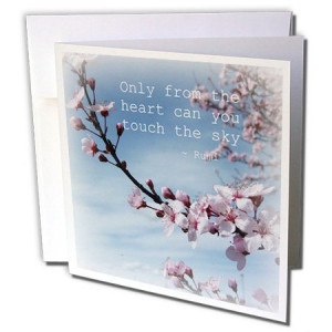 ... Cherry Blossom Rumi Floral Wisdom Quotes - Greeting Cards-6 Greeting