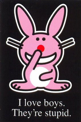 Happy Bunny - pink w/white belly