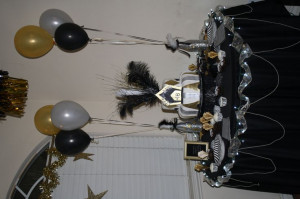 ... , lights, ribbon, pearl string and a framed quote from the movie