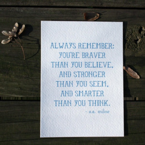 ALWAYS REMEMBER aa milne quote print by WrenPapers on Etsy, $6.00