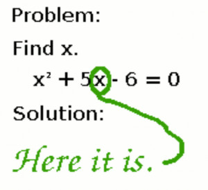 find x equation math joke