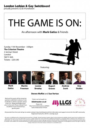 The Game is On: An Afternoon with Mark Gatiss and friends at the ...