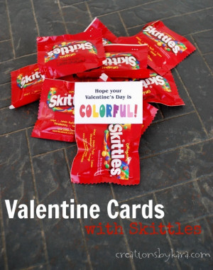 Printable Valentine Cards–Skittles