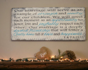 Religious Wedding Anniversary Quotes Marriage vows pallet sign
