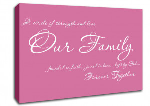 Show details for Family Quote Our Family Together Forever Pink