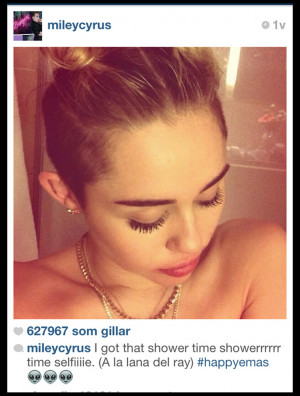 Miley Cyrus gives her followers a selfie