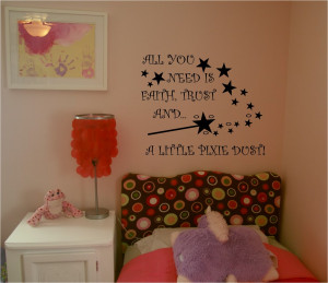 Details about PIXIE DUST GIRLY ART 550MM X 450MM WALL QUOTE CHILDRENS ...