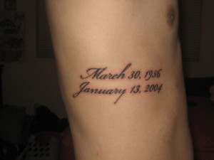 Tattoo..Obvioulsy not mine…But same idea…in memory of my parents ...