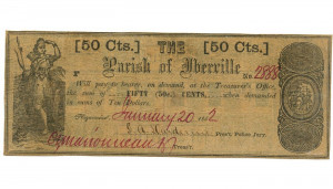 50 Cents 1862 The Parish of Iberville, Plaquemine, La | Obverse