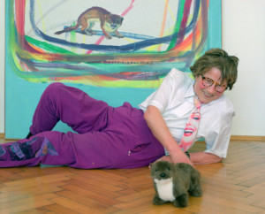 Maria Lassnig artist, in her studio, Vienna/Austria, 03/2002