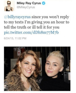 Miley Cyrus Tweets And Deletes Ultimatum To Dad: 'Tell The Truth Or I ...