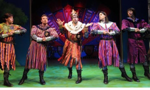 Tawdry lines ... Todd Carty and Marcus Brigstocke in Spamalot ...