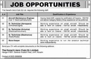 Aircraft Maintenance Engineering on The Karachi Aero Club G Limited ...