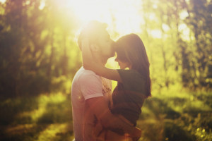 couple, embrace, kiss, photography, sunlight