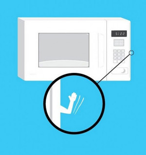 Funny photos funny microwave little hand wave