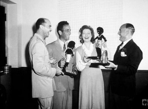 ... Bogart, Greer Garson, and Jack Warner at NBC Radio, circa 1940