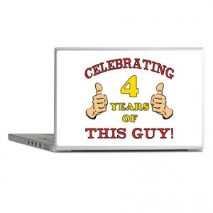 Gifts > 4 Laptop Covers > Funny 4th Birthday For Boys Laptop Skins