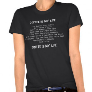 Coffee Quotes Ladies Shirt - Organic Black Color