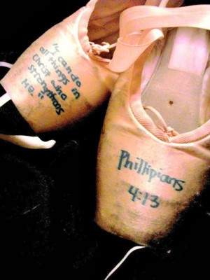 Bible Verse on Pointe Shoes! Amazing idea for real dancing girls ...