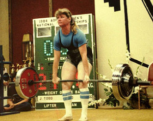 Jan Todd sets a world record in the deadlift of 463.5 pounds at a ...