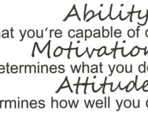 Ability, motivation, attitude, insp irational wall quote vinyl, decal ...
