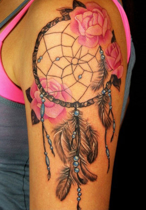 Dreamcatcher tattoo for woman