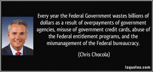 result of overpayments of government agencies, misuse of government ...