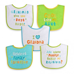 Bibs > Hamco Grandma/Family Attitude Sayings 5-Pack Bib Set