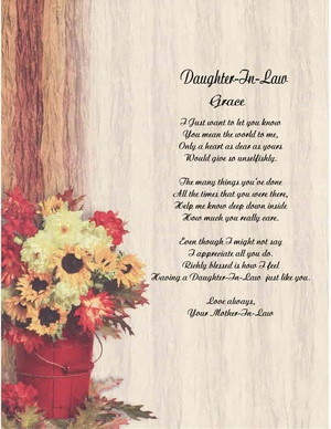 Daughter in Law Personalized Poem Mothers Day Gift | eBay