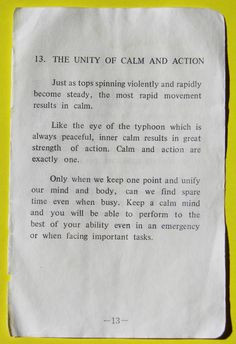 The Unity of Calm and Action, Ki Sayings by Koichi Tohei More
