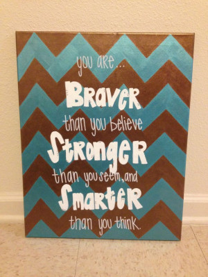 Winnie the Pooh quote; chevron canvas painting $45 (shipping included ...