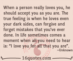 accept you as you are