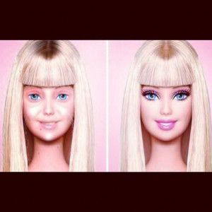 Even Barbie needs to put on her make-up! 