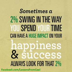 ... happiness and success. Always look for that 2%.” – Roy Smoothe