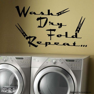 Laundry room wall decals.